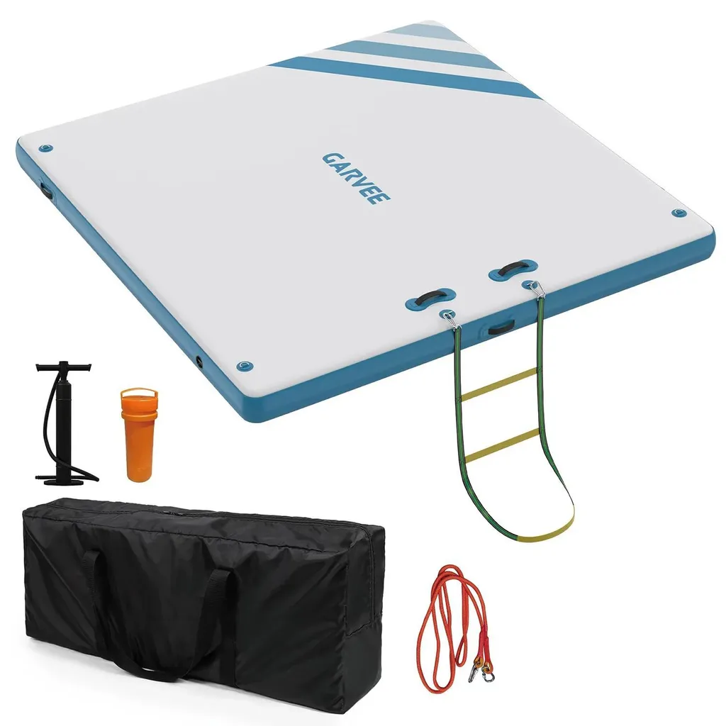 Plateforme gonflable de baignade 2,4 x 1,8 m avec échelle anti-glisse
