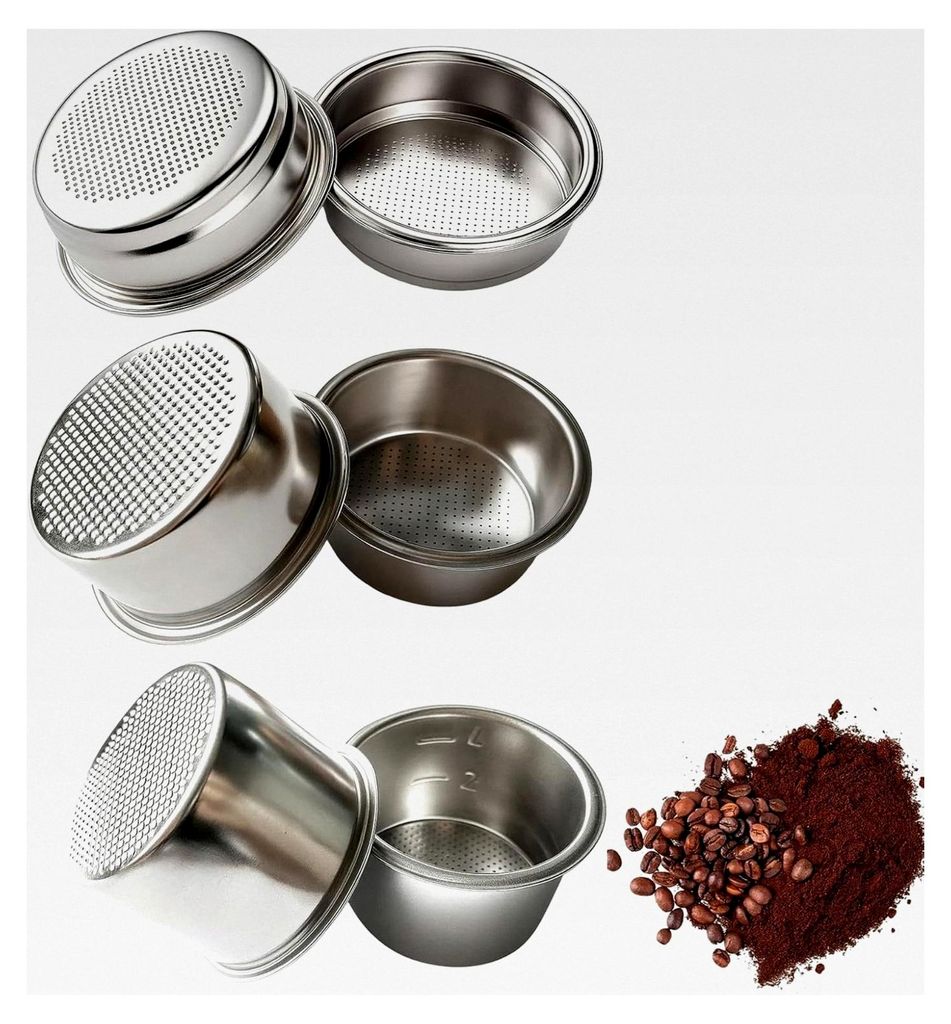 IMS Sieb 51mm, Siebträger, Kaffeesieb für Dedica, 3er Set mit Hoch, Mittel und Niedrig, Bodenloser Siebträger 51mm, Espresso Zubehör