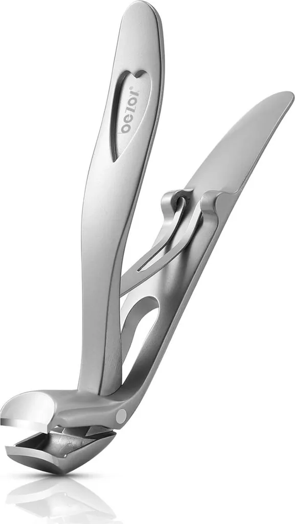 Tagliaunghie ergonomico per unghie spesse, tagliaunghie in acciaio di con vassoio di raccolta