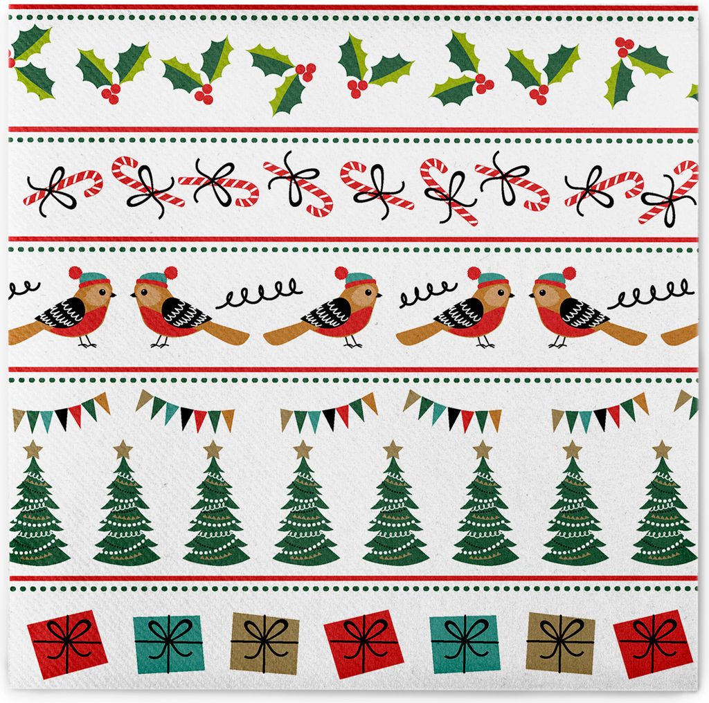 HAPPY PAPER Serviette "Xmas Train" aus Linclass Airlaid 40 x 40 cm, 12 Stück