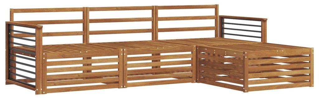 Outdoor-Sofagarnitur 4 pcs Natur
