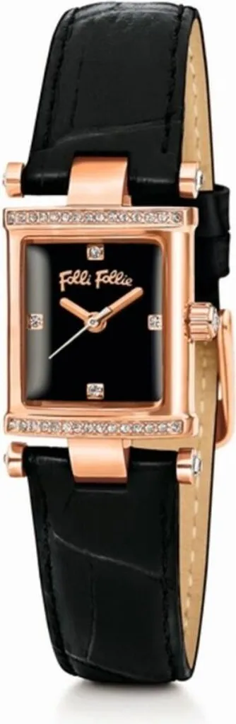 Folli Follie WF13B037SSK Orologio Donna - Cinturino Nero e Acciaio
