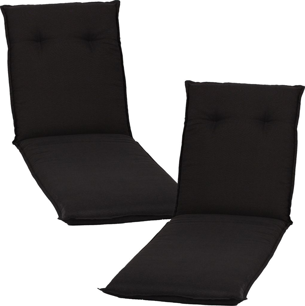 NYVI Liegenauflagen Piemont 2er Set - 191x58x8 cm Anthrazit - Extra Starker 8cm Sitzpolster - Gartenmöbel Auflagen mit Halteband & Bindebändern