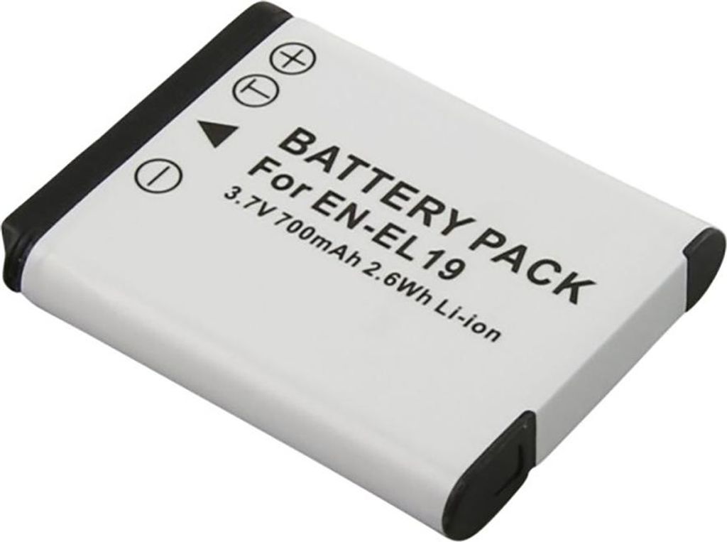 Avizar, Akku Nikon EN‐EL19 700 mAh 3,7 V Li-Ion, Weiß