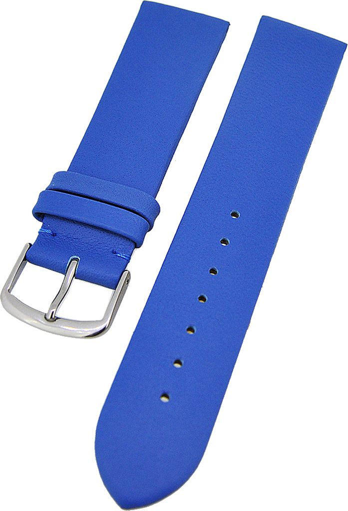 Uhrenarmband weiches Kalbslederband Meerblau ohne Naht 22mm