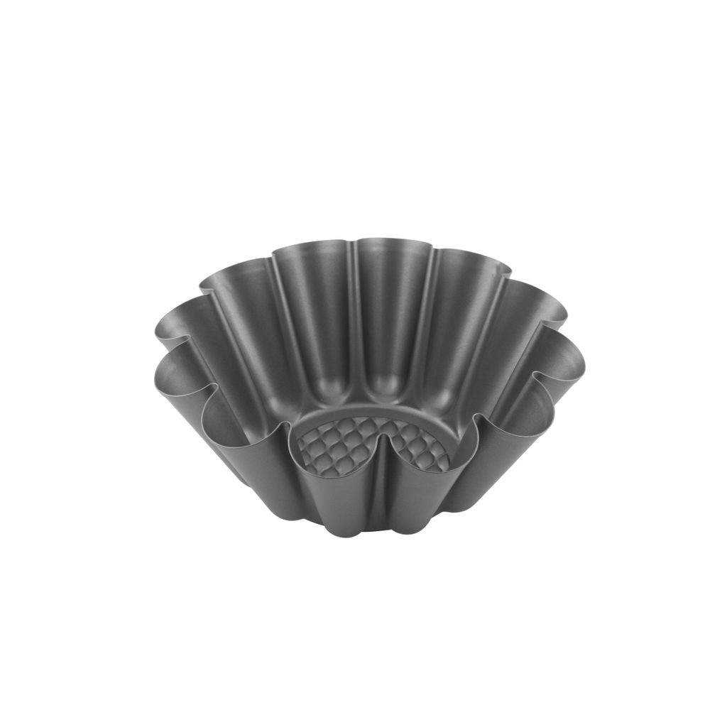 Brotbackform Blume, Kohlenstoffstahl, grau