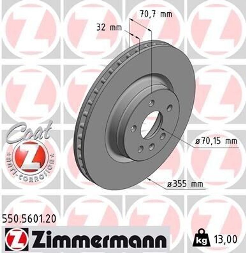ZIMMERMANN 550.5601.20 - Bremsscheibe für Model S (5YJS)