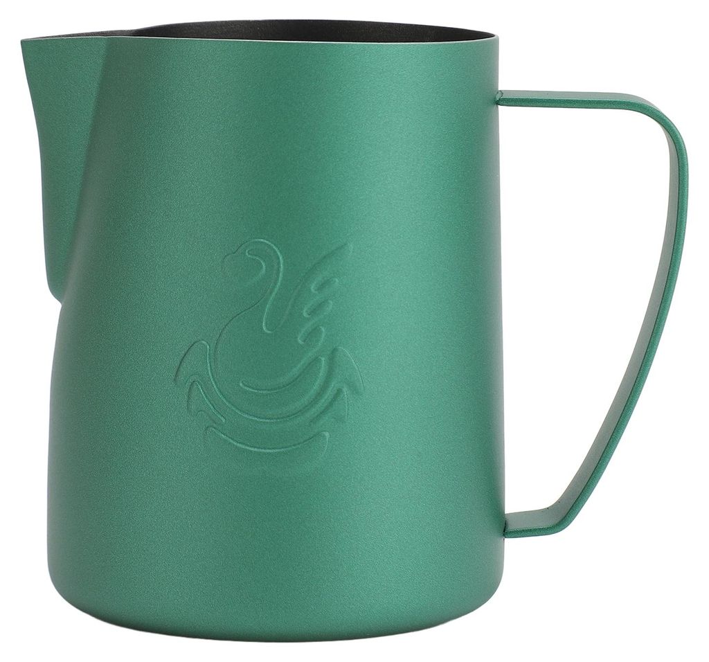 Milchaufschäumkrug, 480 ml, 304 Edelstahl, Schwan, Kaffeeweißer, Tasse, Latte Art, Dampfgaren für Café, Küche, Mattgrün