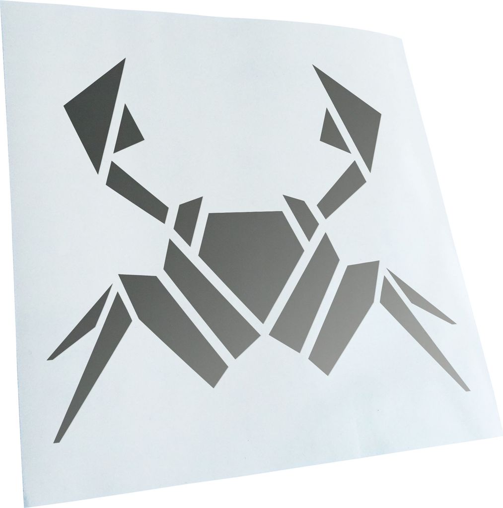 Kiwistar - Autoaufkleber - Papierfalten Krabbe - Silber - 40x35cm - Aufkleber für Auto, Laptop, Fahrrad, LKW, Motorrad mehrfarbig JDM Decal Racing
