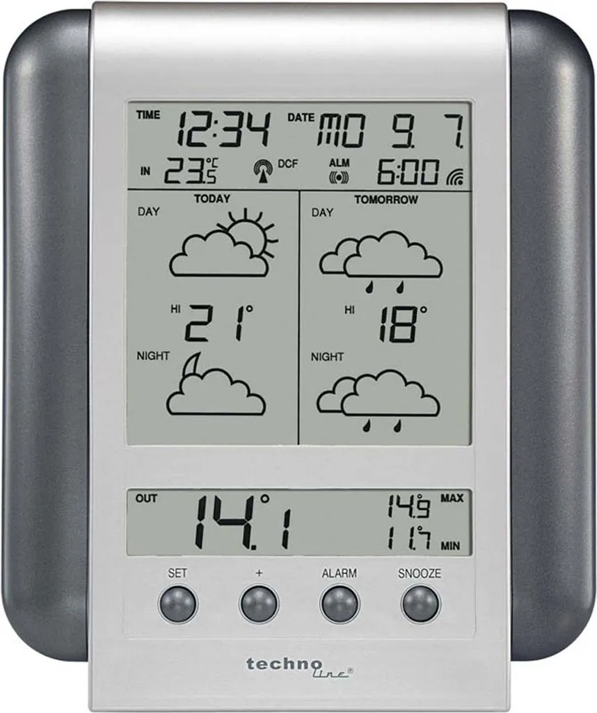 Station météo domestique Meteotronic avec prévisions 48h et sonde gris