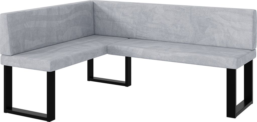 MEBLINI Eckbank für Esszimmer - Küchenbank - Essecke - Sitzecke Küche - TONI - U-Beine 128x168x87cm Links - Hellgrau Samt
