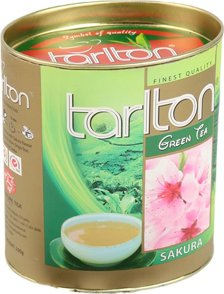 Tarlton 100g zeleného čaje sakura střelný prach Obrázek produktu 