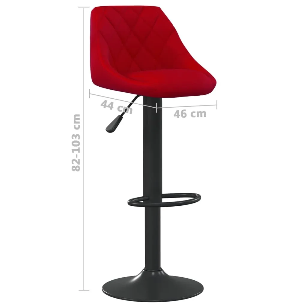 Sgabello da Bar in Velluto Rosso Vino: Seduta Vintage Design Elegante - 8