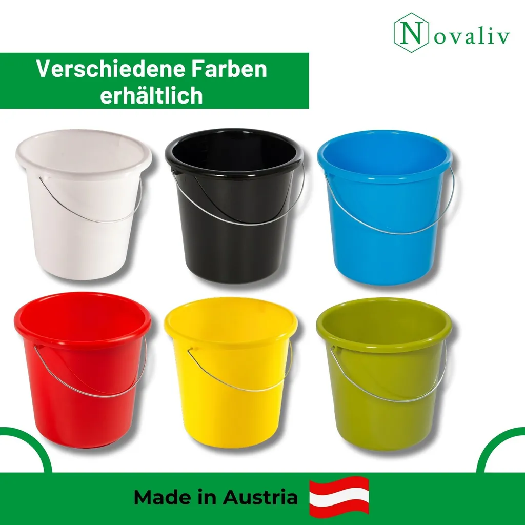 Seau de Ménage 5 Litres avec Graduation Novaliv - Lot de 10 Unités