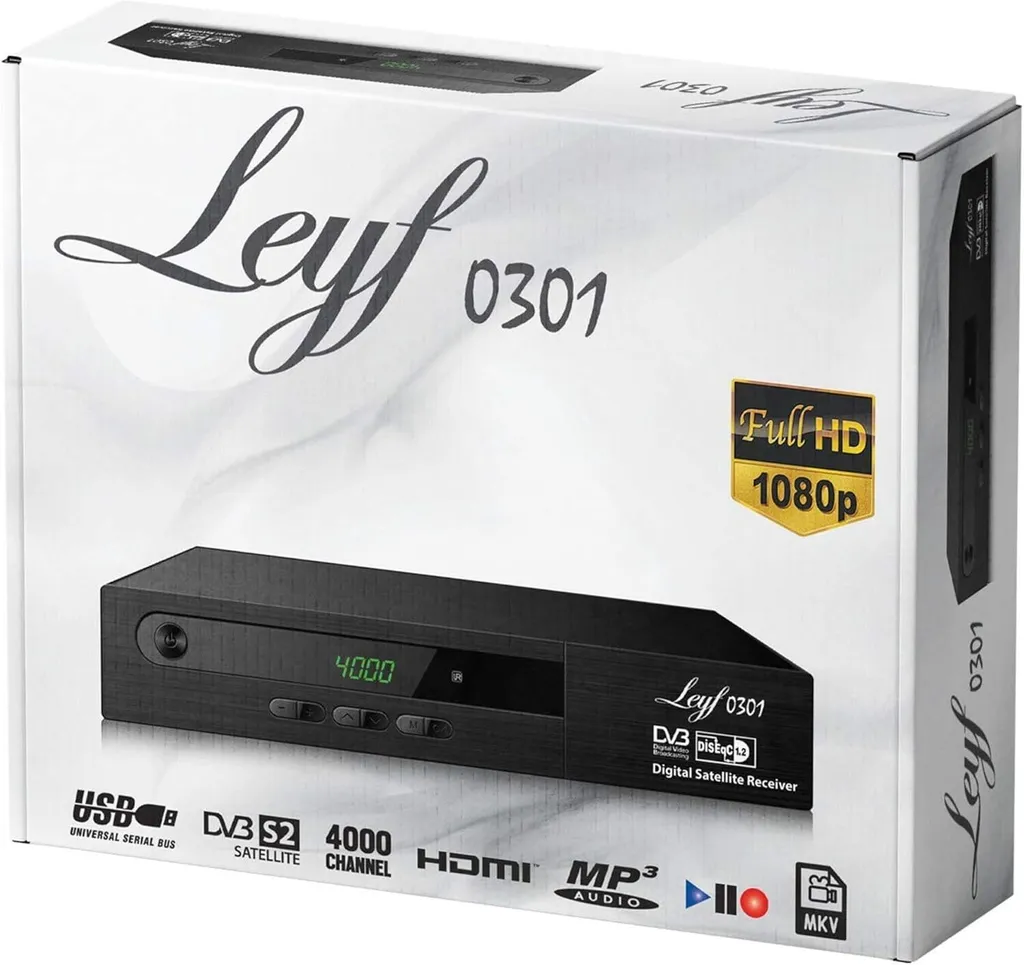 Récepteur satellite numérique HDTV Leyf boîtier décodeur TV avec télécommande - 4