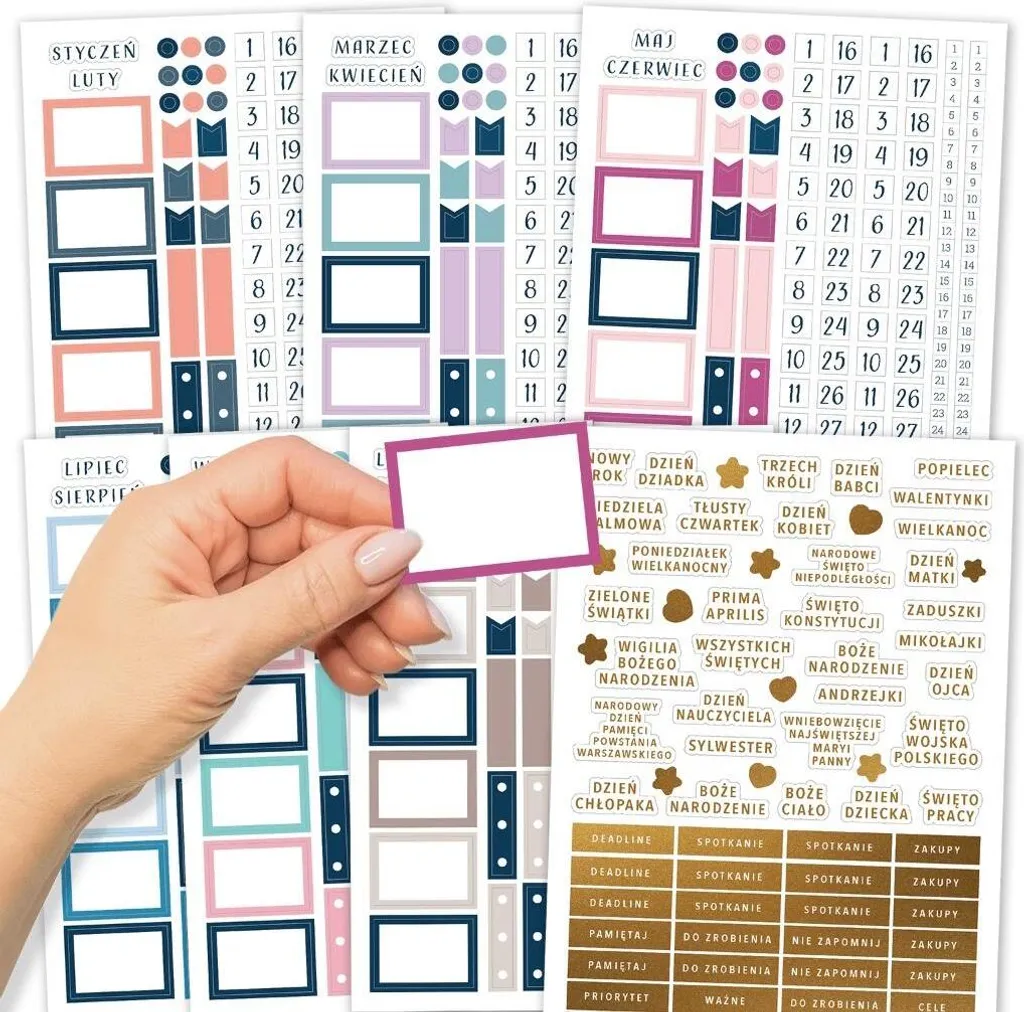 Adesivi Bullet Journal 7 Fogli Aesthetic - Sticker Planner Multicolore