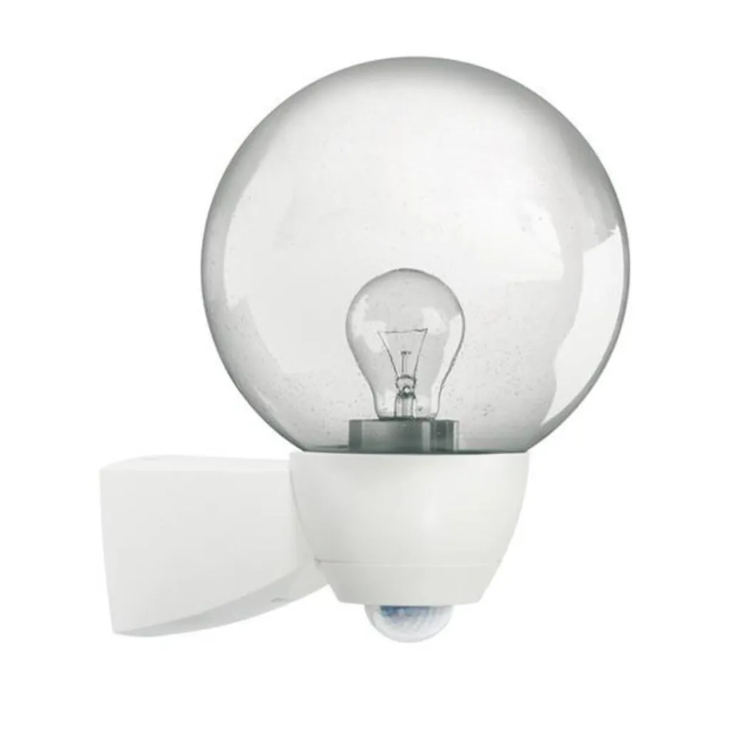 ESYLUX Lampe à Détecteur 77W HV Glklar E27 Blanc Mat IP44 Extérieur