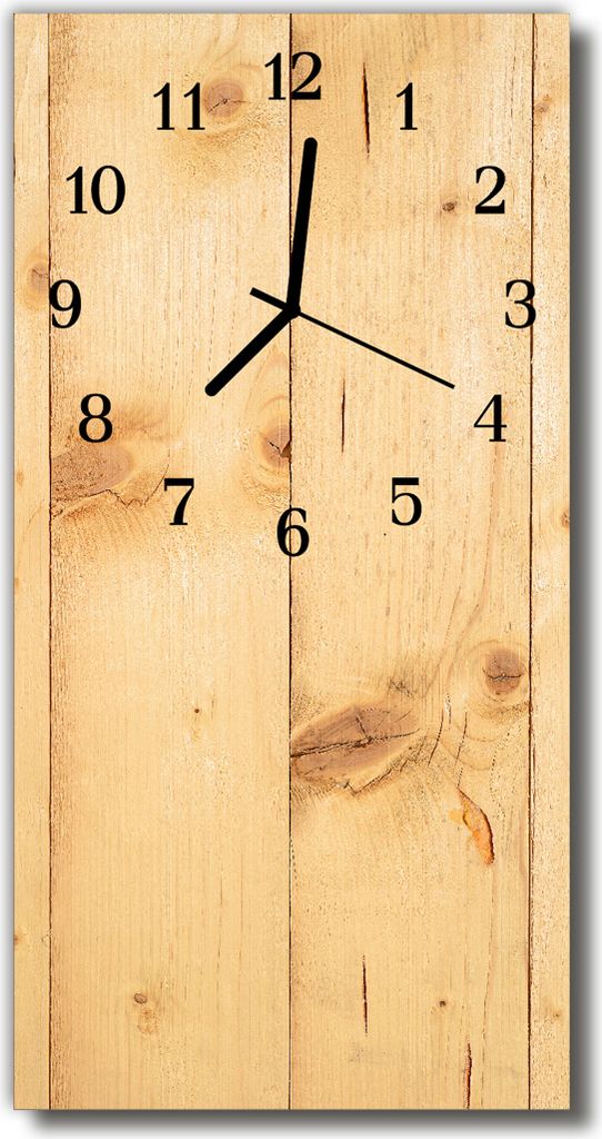 Tulup Glasuhr Wanduhr Küchenuhr Echt-Glas 30x60 Holz Braun