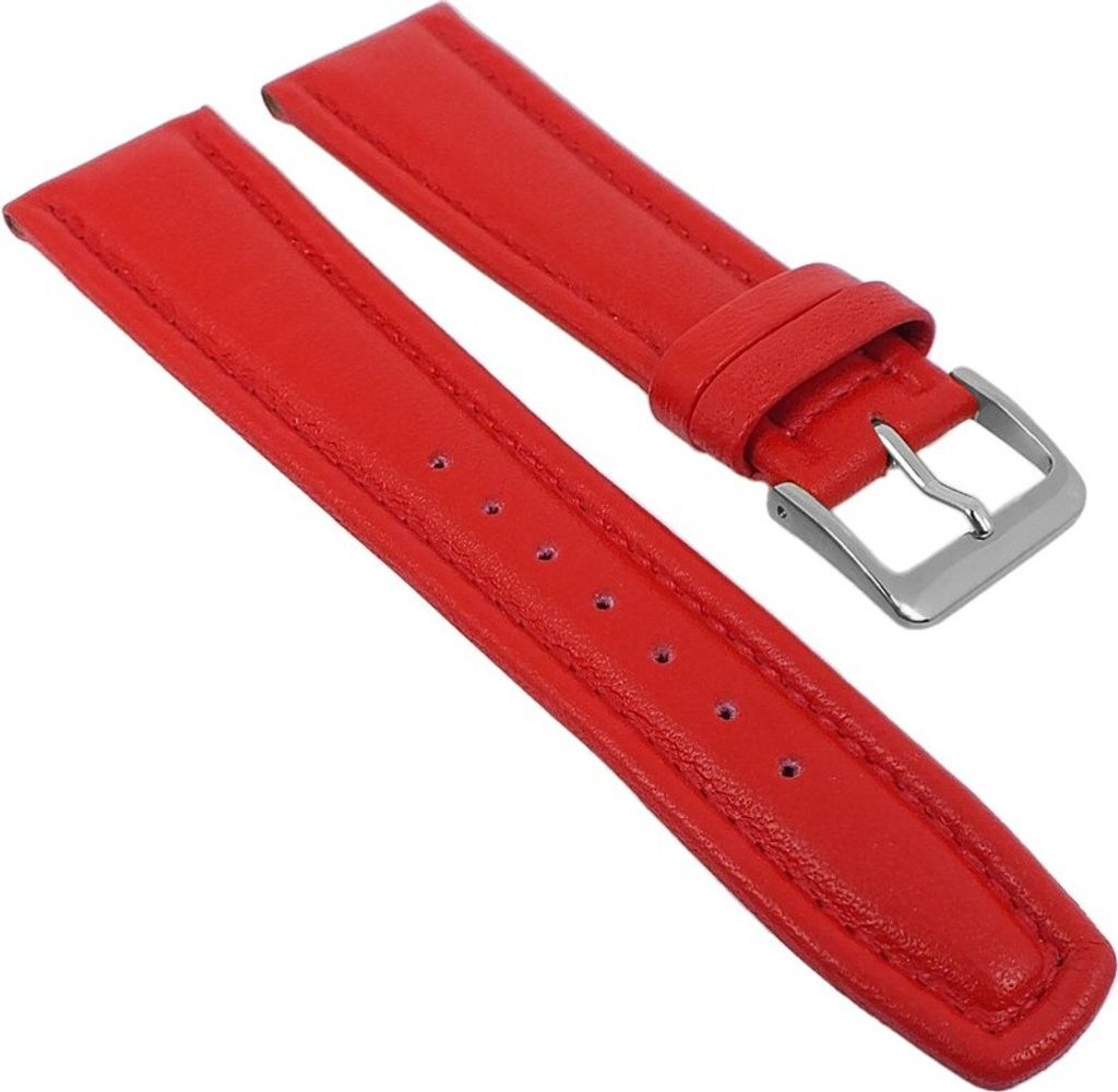 Uhrenarmband Montana Walknappa Leder Rot 26367S, Stegbreite:19mm