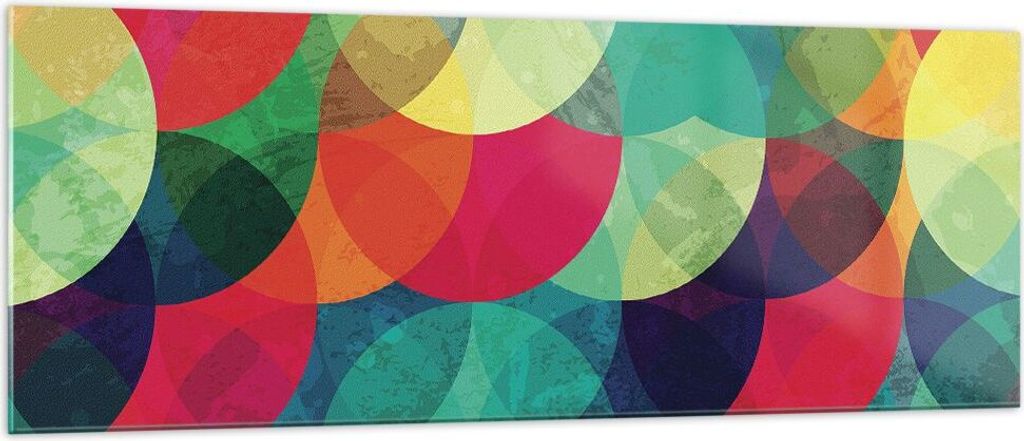Bilder auf glas - Einteilig - Farben Räder Abstraktion - 140x50cm - Glasbilder - Wandbilder - Bilder - zum Aufhängen bereit - Wanddekoration aus ...