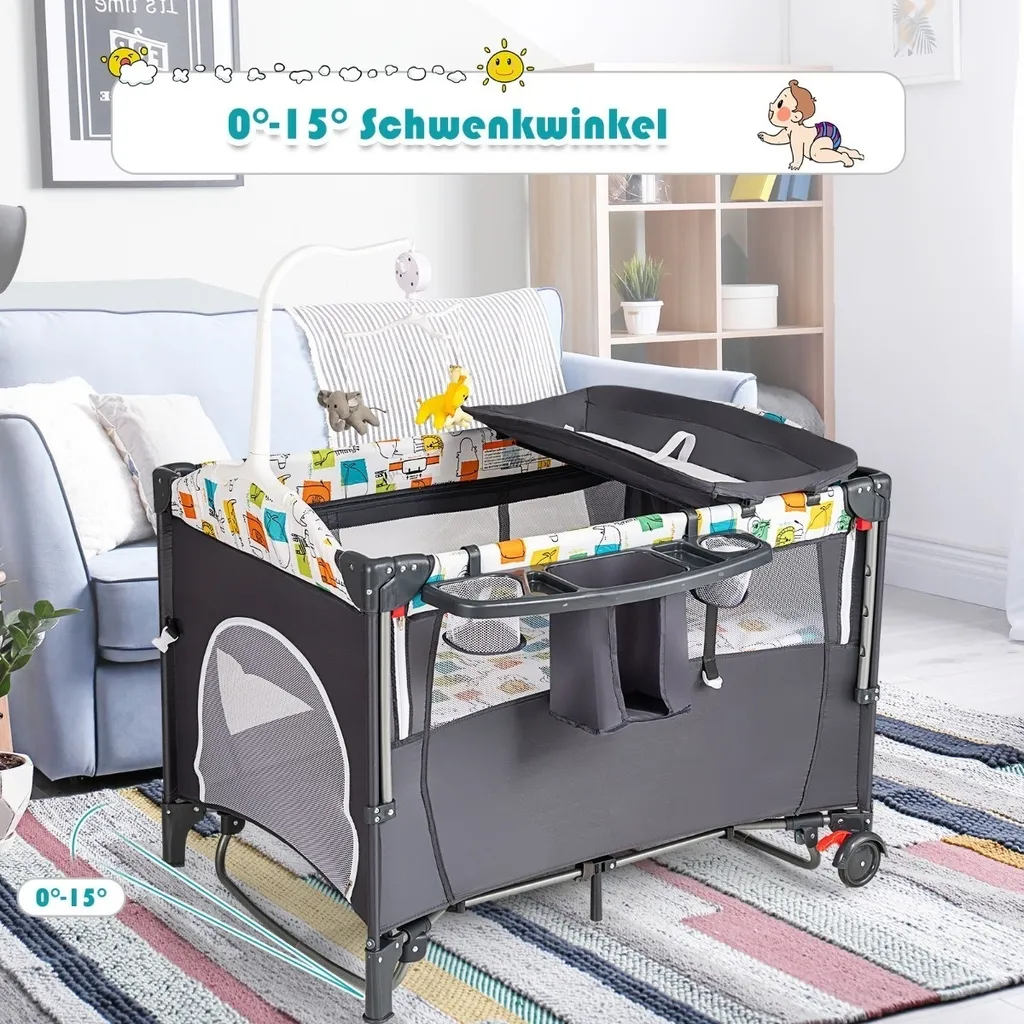 Lit d'Appoint Bébé Réglable et Mobile Idéal pour Cododo et Déplacements - 9