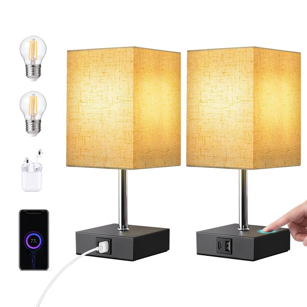 EDISHINE LED Nachttischlampe Touch Dimmbar 2er Produktbild 