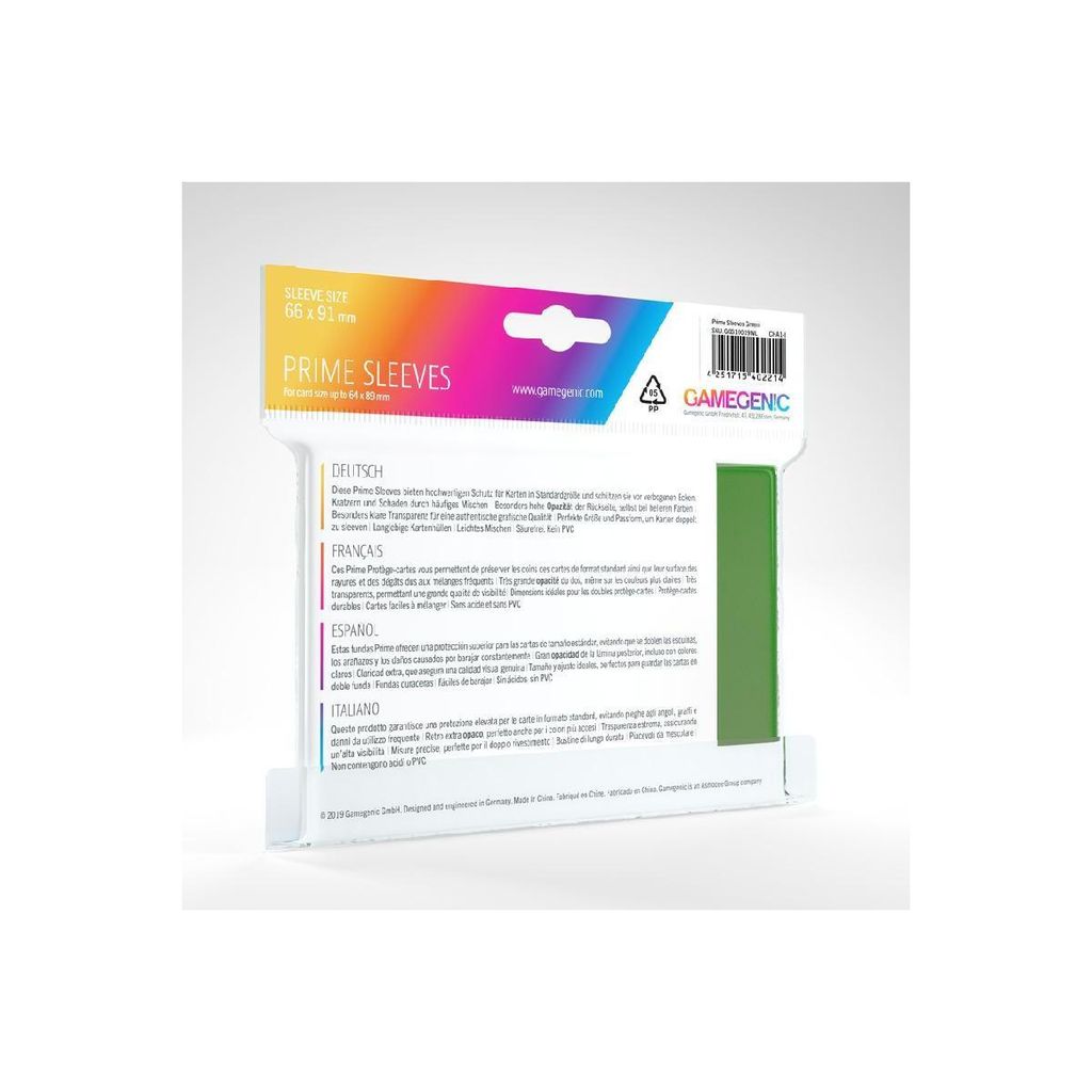Gamegenic Prime Sleeves – Standard-amerikanische Größe, Grün, 50 Stück, Für Optimalen Kartenschutz