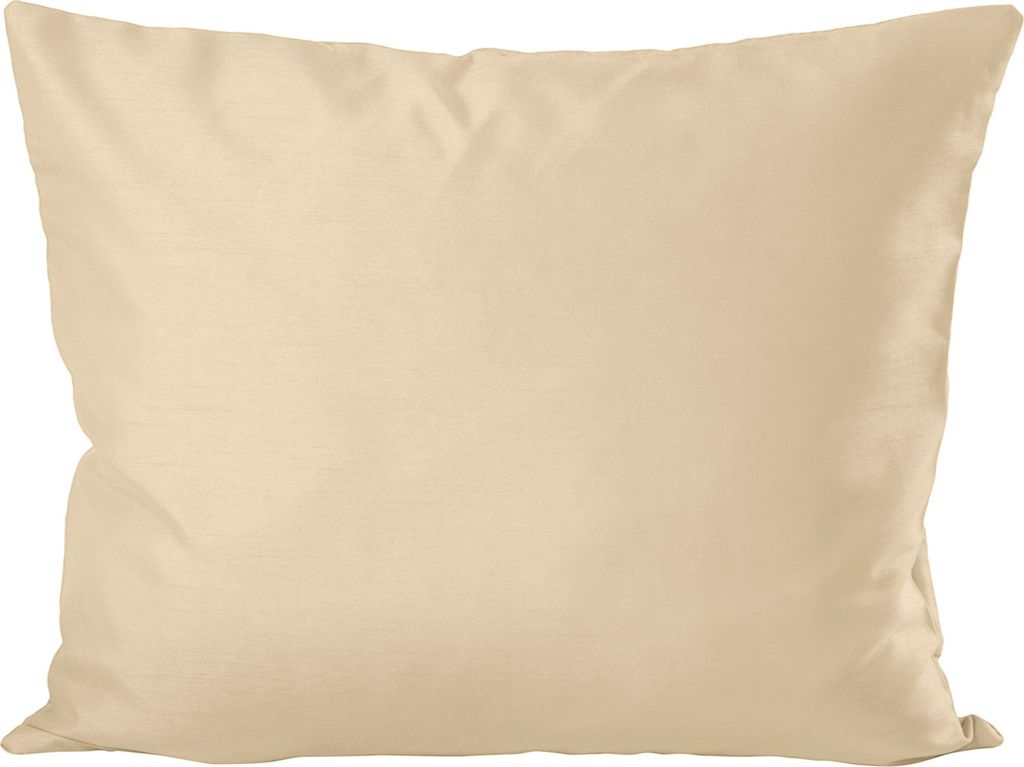 Kissenhülle Seidenglanz uni Kissenbezug beige sand 30x50