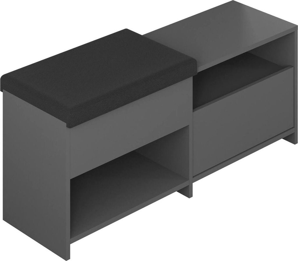 Schuhschrank Denebola, Schuhregal, Mehrzweck-Eingangsgarderobe, Möbel für Schuhe, 120x41 h51 cm, Anthrazit