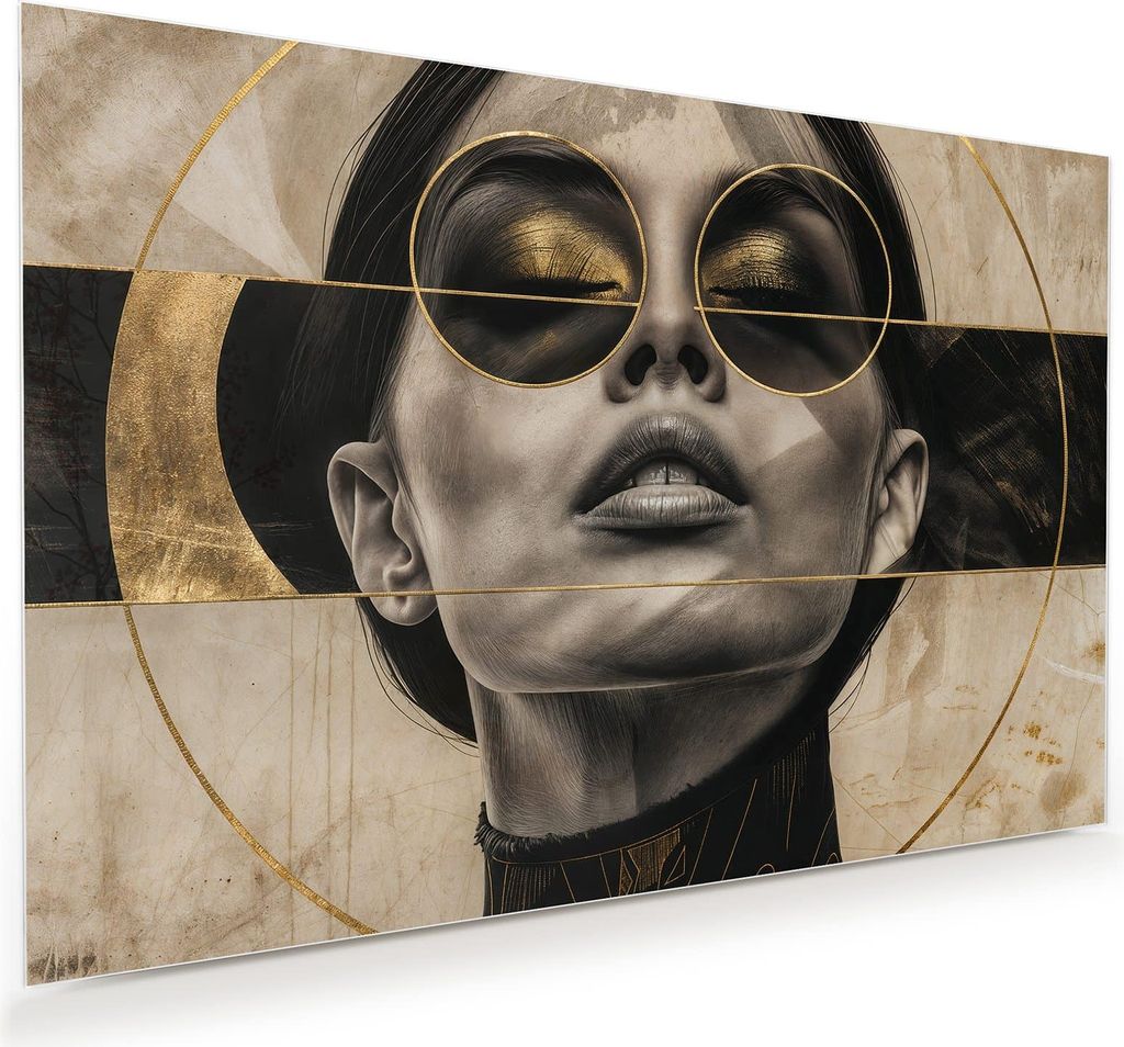 Glasbild 60x40cm in XXL für Wohnzimmer, Schlafzimmer Motiv Abstrakte Sonnenbrille