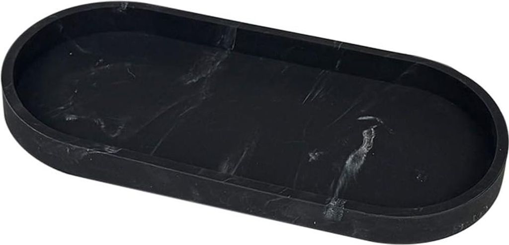 Marmor-Tablett für Badezimmer und Küche - Elegant und Funktional - Schwarz