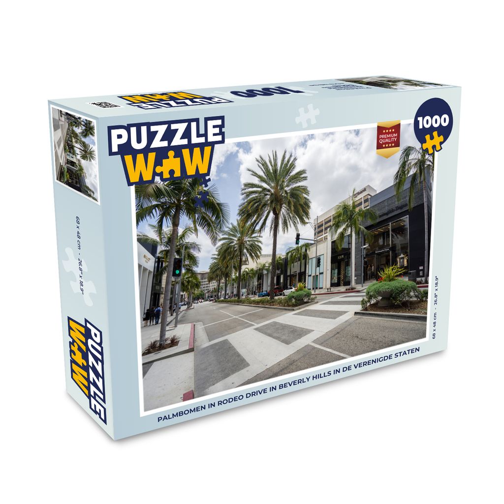 MuchoWow Puzzle 1000 Teile Palmen am Rodeo Drive in Beverly Hills in den Vereinigten Staaten - Erwachsene - Rätsel