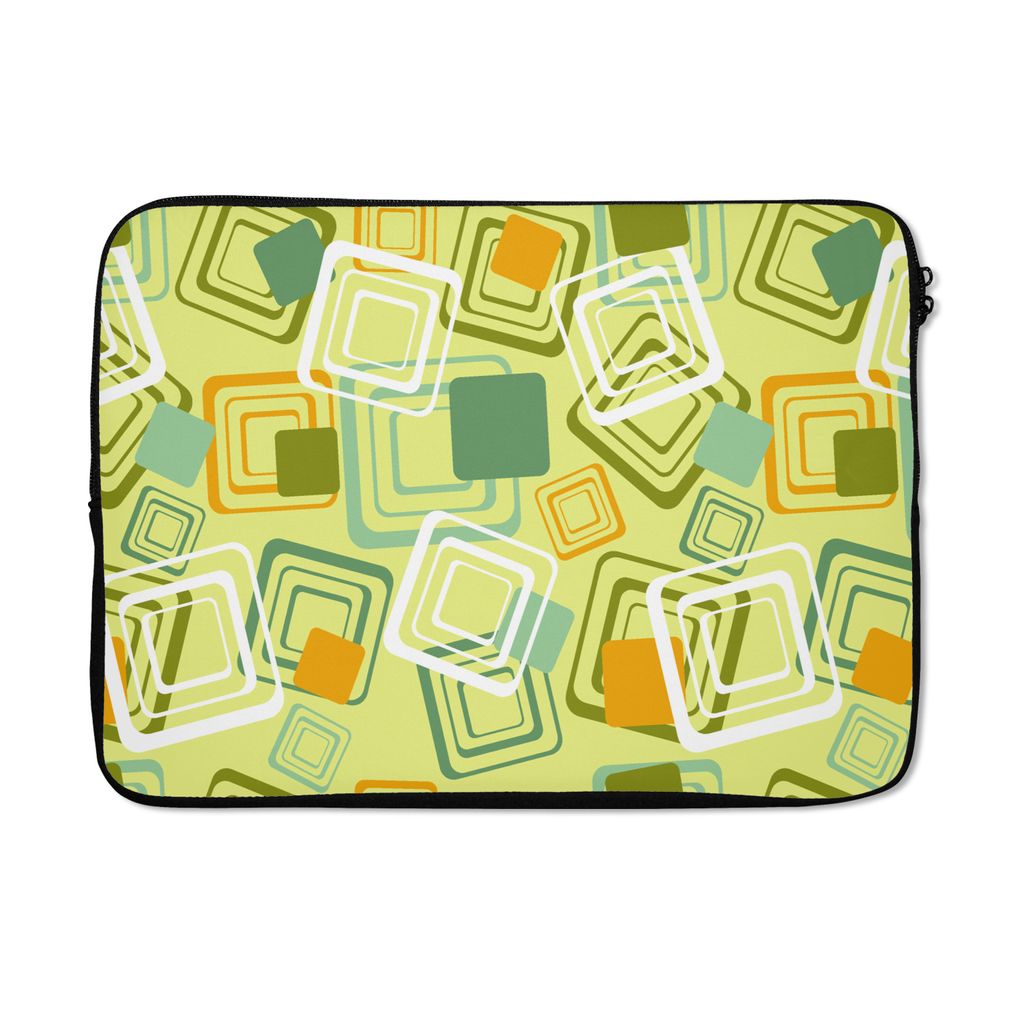 MuchoWow Laptop Hülle 13 Zoll 1970er Jahre - Muster - Abstrakt Laptoptasche - Laptophülle - Sleeve - Rundumschutz
