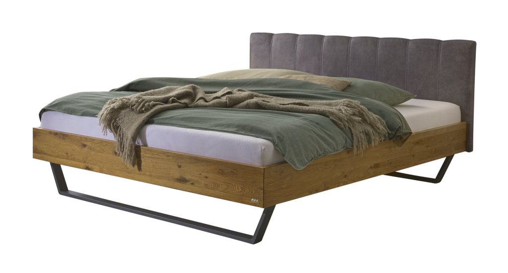 HASENA Schwebebett Enrico 25 Wildeiche Kopfteil shale 140x200