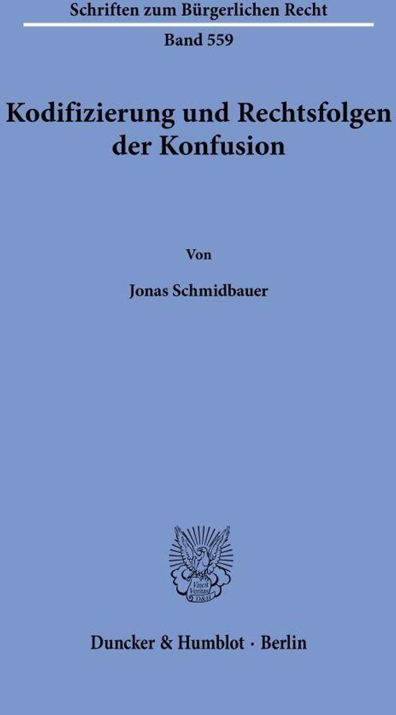Kodifizierung und Rechtsfolgen der Konfusion.
