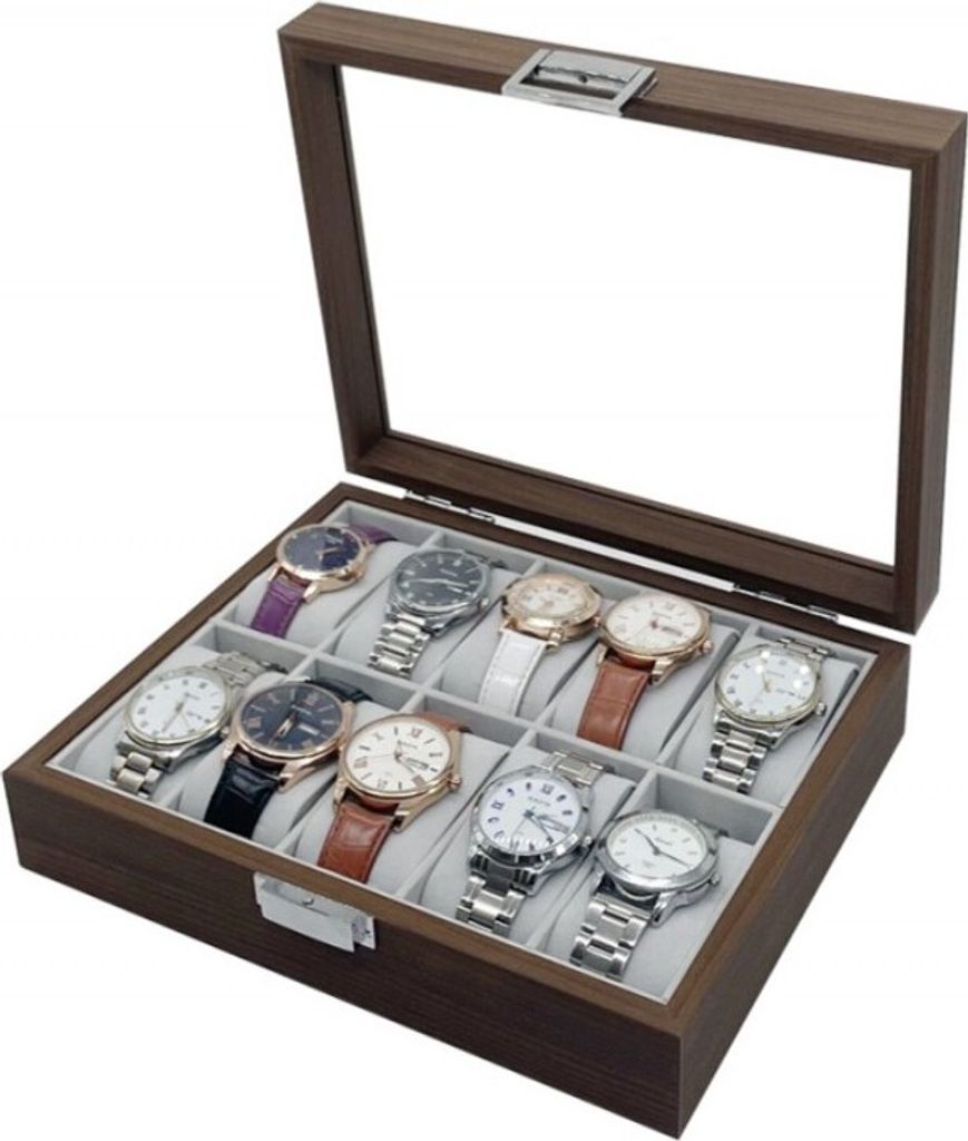 Etui für 10 Uhren mit Glasdeckel PDMDF05 Produktbild 