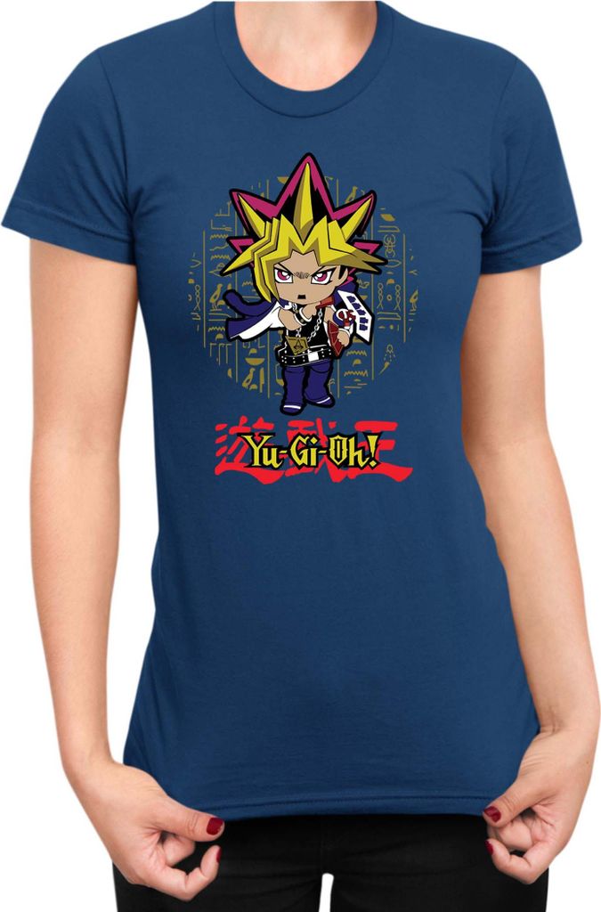 Damen T-Shirt Japan Manga Anime Comics Yu Gi 023, Lady 2XL / Dunkelblau