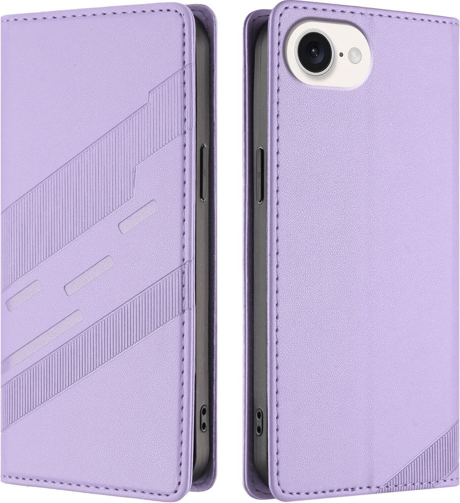 Hülle für iPhone 16e/iPhone 17e, Kunstleder Brieftaschen Handyhülle mit Kartenfach und Standfunktion Violett
