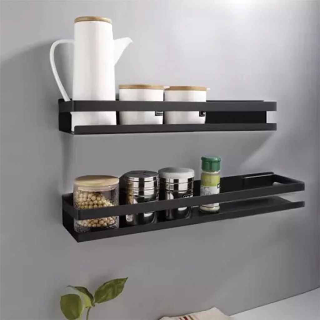 Metalowa półka łazienkowa, czarna, 50 cm Zdjęcie produktu 