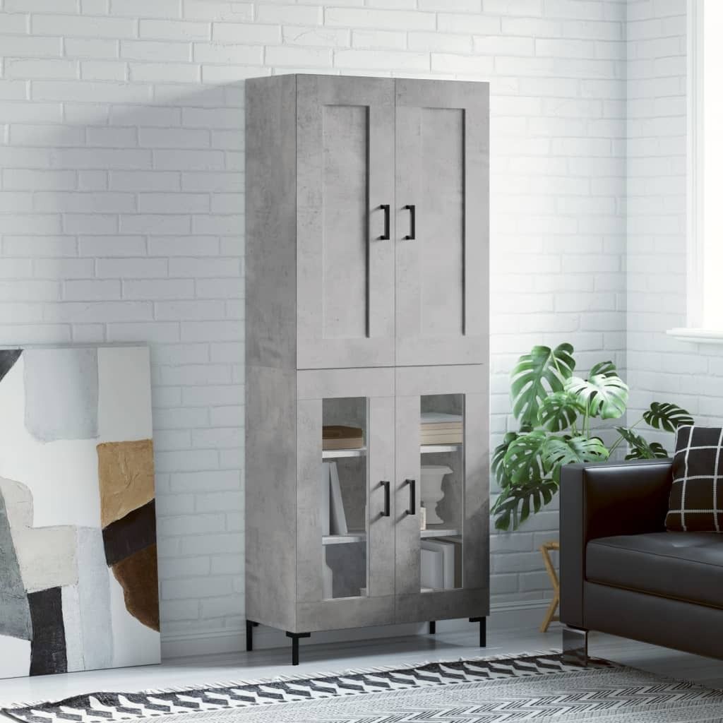 Maison Exclusive - Highboard Betongrau 69,5x34x180 cm Holzwerkstoff