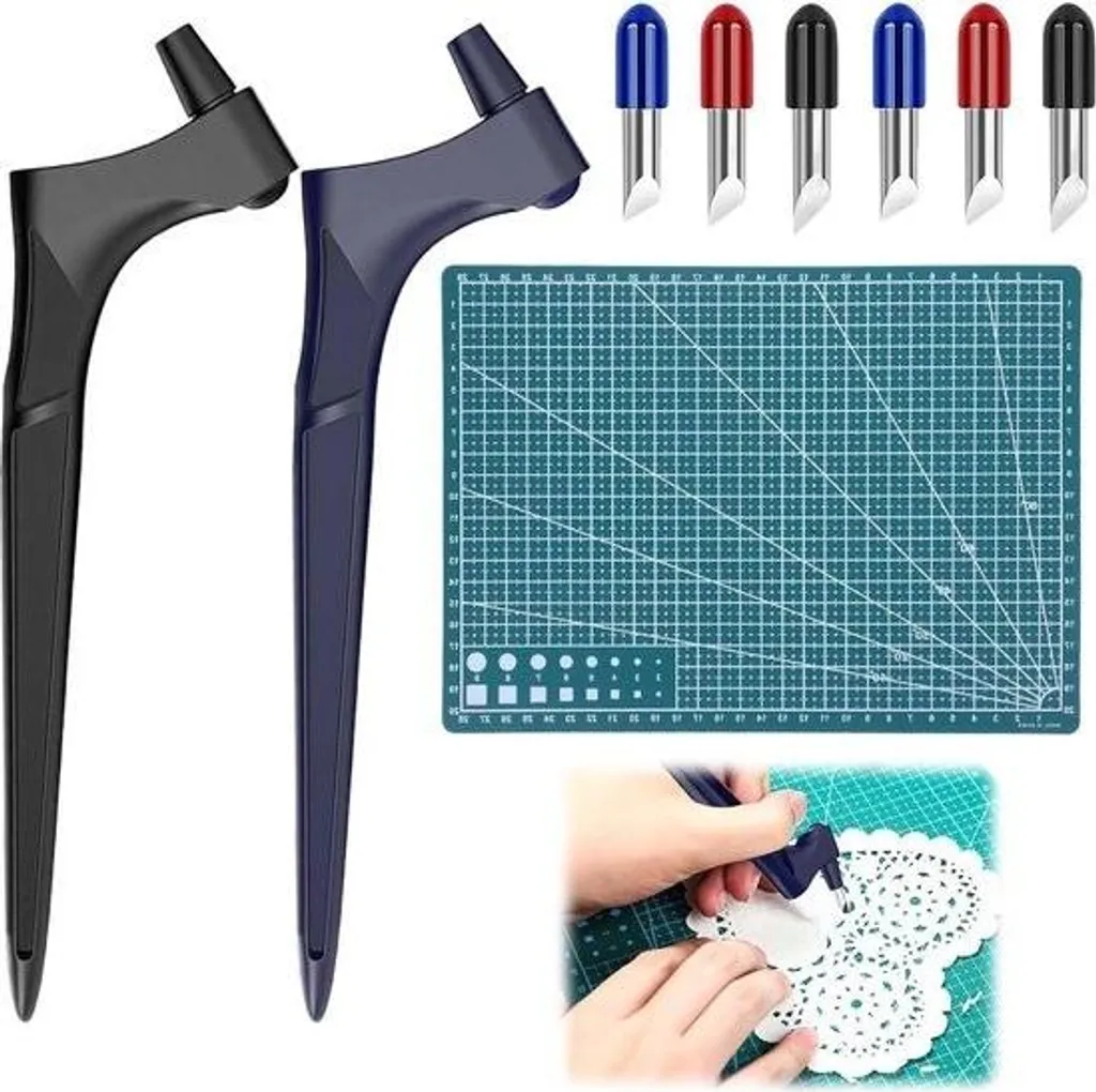 Kit de Découpe Précision Cutter 360 Degrés et Règle Acier pour Artisanat