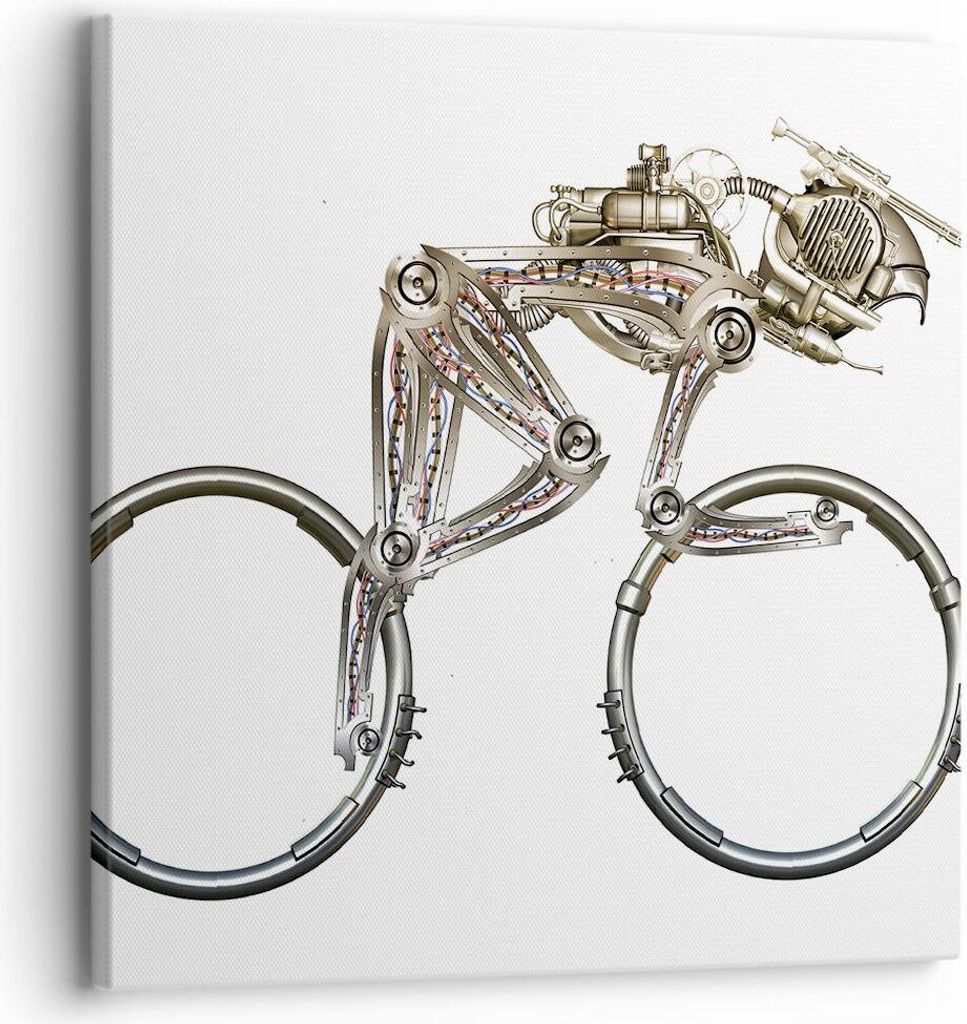 Bild auf Leinwand - Leinwandbild - Einteilig - Fahrrad Roboter Modern - 30x30cm - Wand Bild - Wanddeko - Wandbilder - Leinwanddruck - Bilder - Wand...