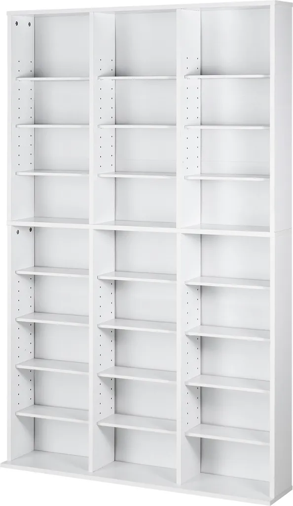 SucceBuy Armoire de Rangement Médias 9 Niveaux pour 756 CD et DVD Blanc