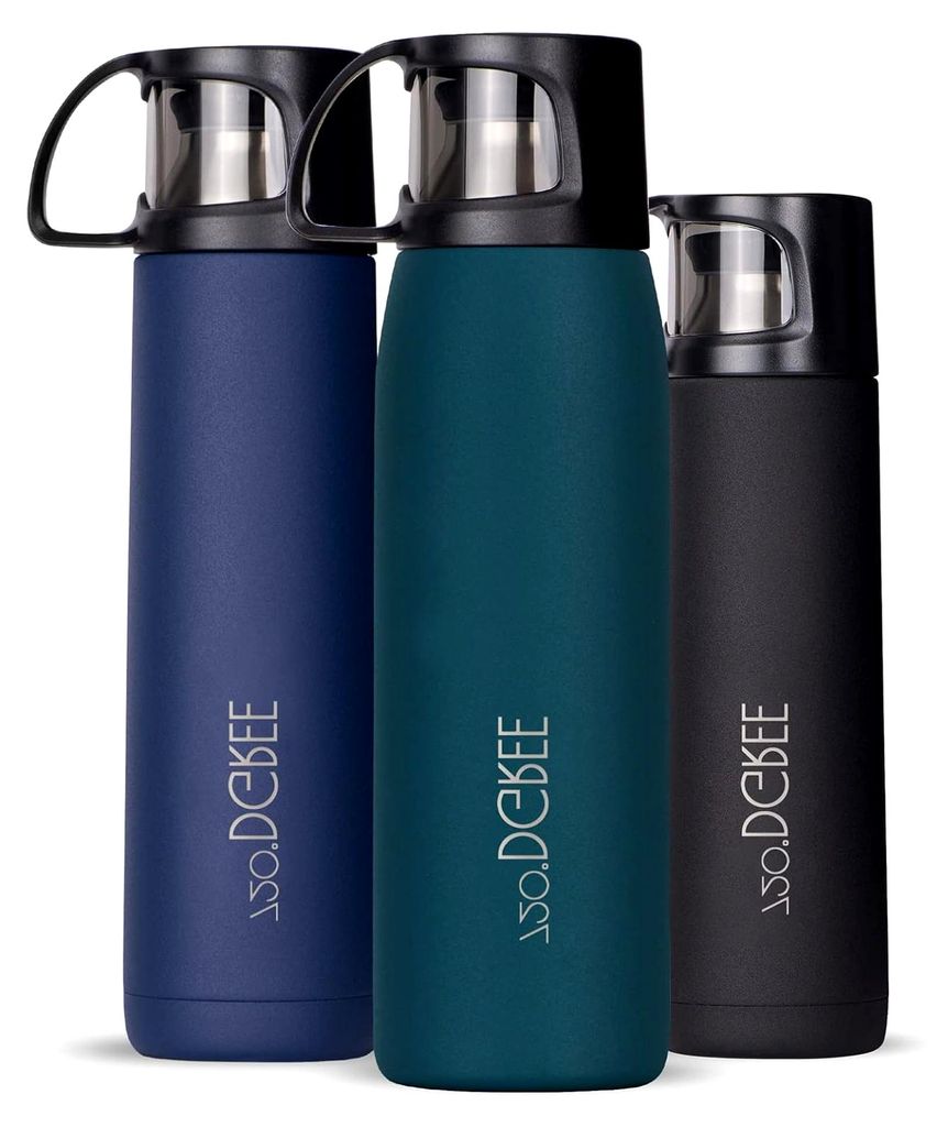 Thermoskanne mit Becher 1l „Follow“ - 3 Größen, 12h heiß, 24h kalt, auslaufsicher, BPA-frei - Edelstahl Thermosflasche, Isolierflasche für ...
