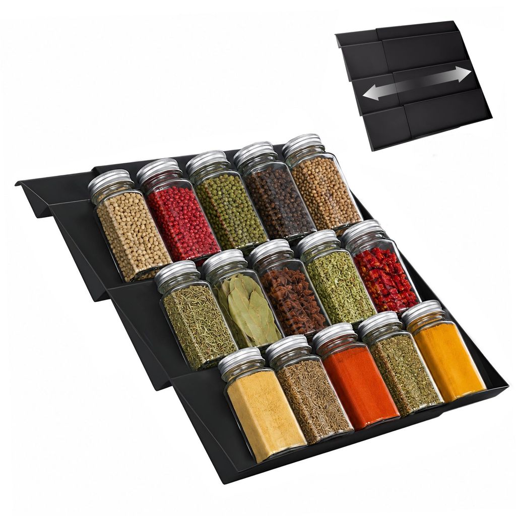 Gewürzregal Schublade, 2 Tlg Verstellbar gewürz organizer Produktbild 