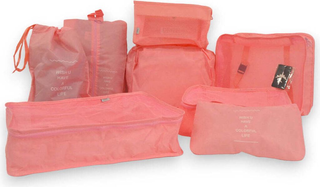 Packwürfel Set – 9-teilig – Kompressions-Packwürfel in Rosa – Optimaler Platz für Ihr Gepäck – Stilvoll und praktisch
