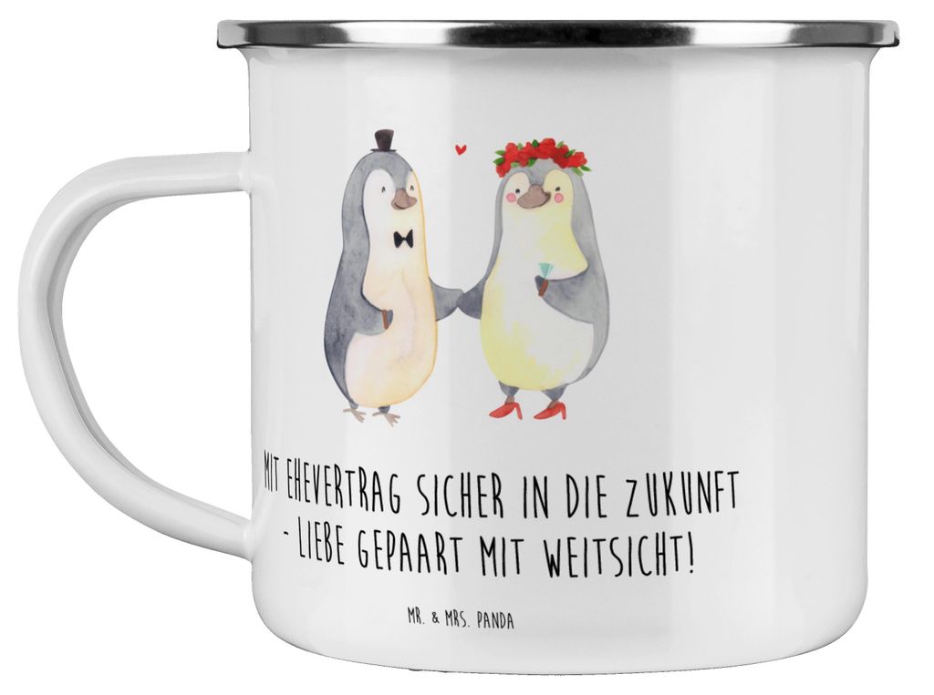 Mr. & Mrs. Panda Emaille Tasse Ehevertrag Zukunft - Transparent - Geschenk, Heiraten, Geschenke, Teetasse, Hochzeit, Basis, Heirat, Liebe, becher, ...