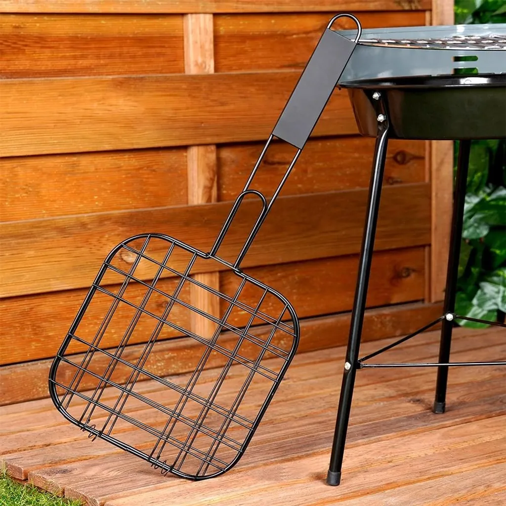 Grille à hamburger pour barbecue extérieur métal noir de 49 x 21,1 cm - 2