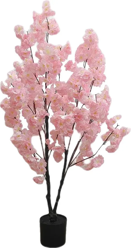 Arbre à fleurs de cerisier artificiel rose de 120cm pour décoration