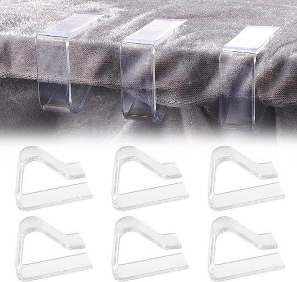 Bleistifttischhalter, 6 Stück, weiß, für dicke Tische, außen verwendbar.